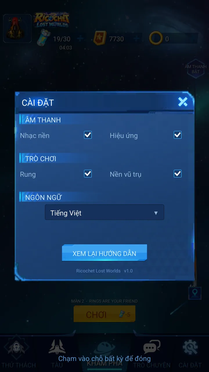 Cài đặt và ngôn ngữ